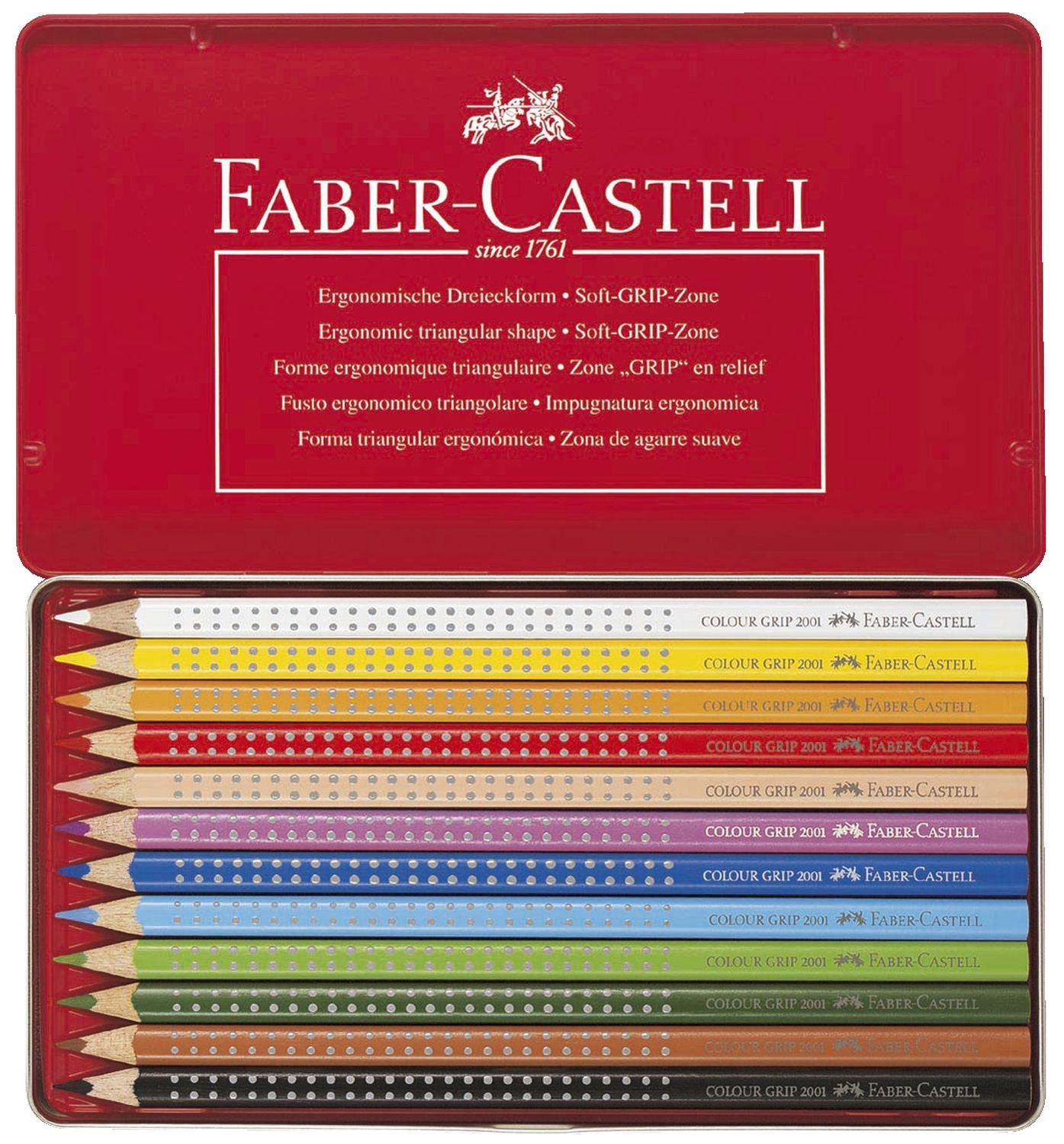 Buntstift Colour GRIP - 12 Farben, Metalletui