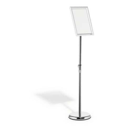 Infoständer Durable 479823, DIN A4, mit Alu-Klapprahmen, höhenverstellbar 77 - 102 cm, silber