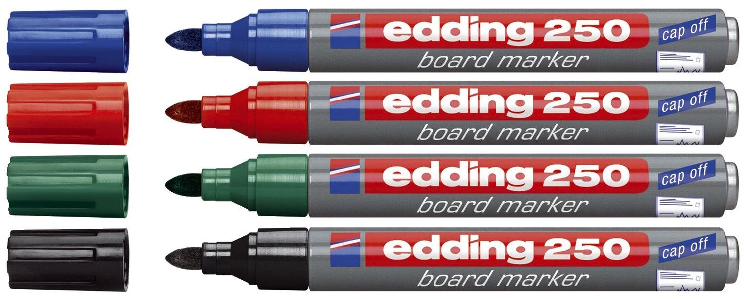 250 Boardmarker - nachfüllbar, 1,5 - 3 mm, sortiert, 4er Pack