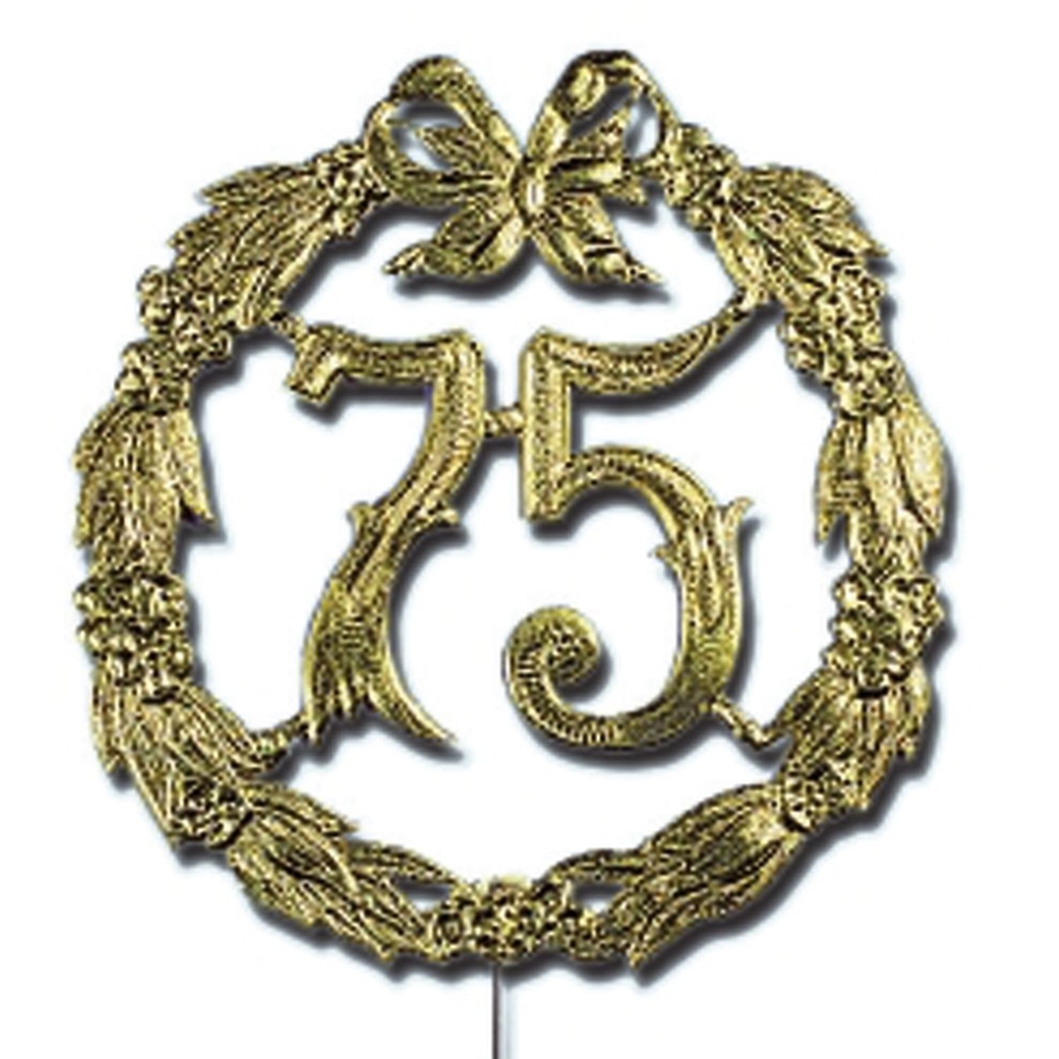 Jubiläumszahl 75 - Ø 13 cm, Draht, gold Jubiläumszahl 75 - Ø 13 cm, Draht, gold