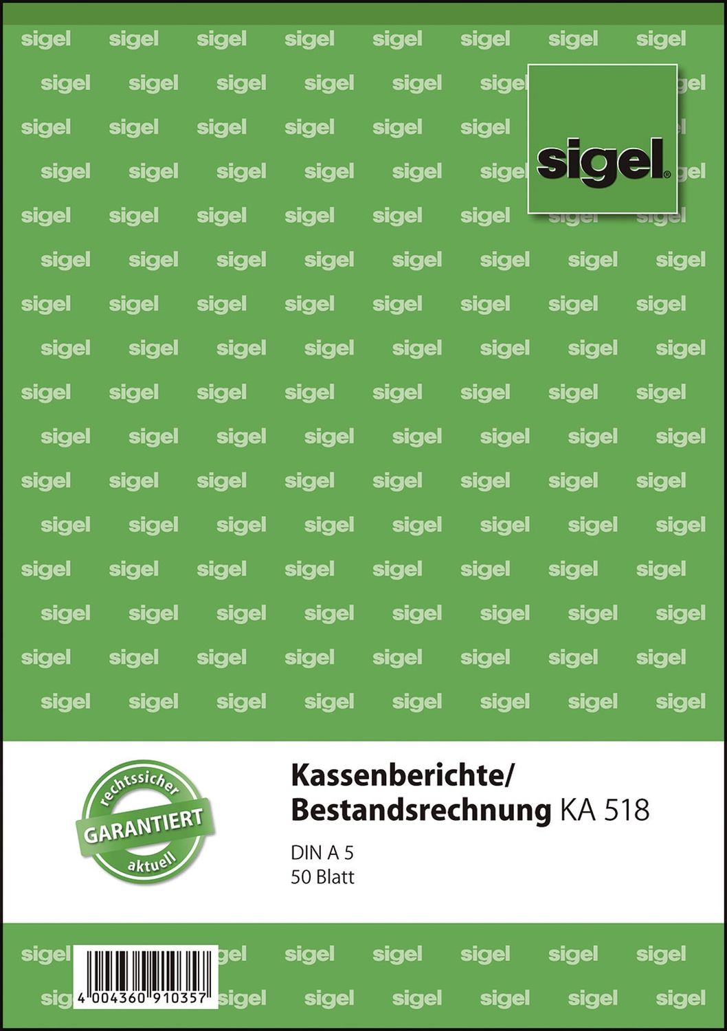 Kassenberichte/Bestandsrechnung - A5, 50 Blatt