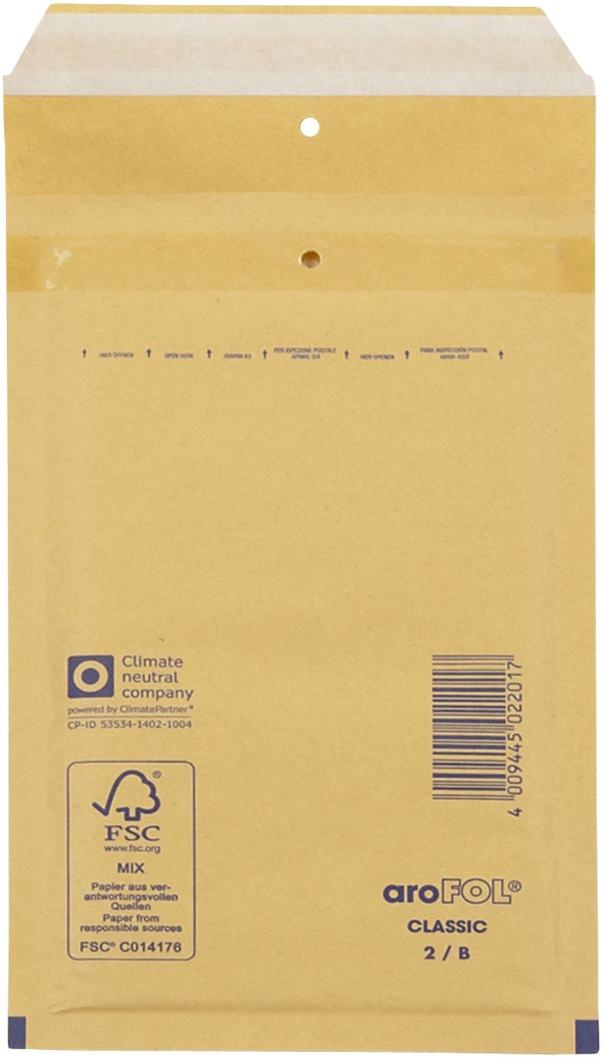 Luftpolstertaschen Nr. 2, 120x215 mm, goldgelb/braun, 200 Stück Luftpolstertaschen Nr. 2, 120x215 mm, goldgelb/braun, 200 Stück