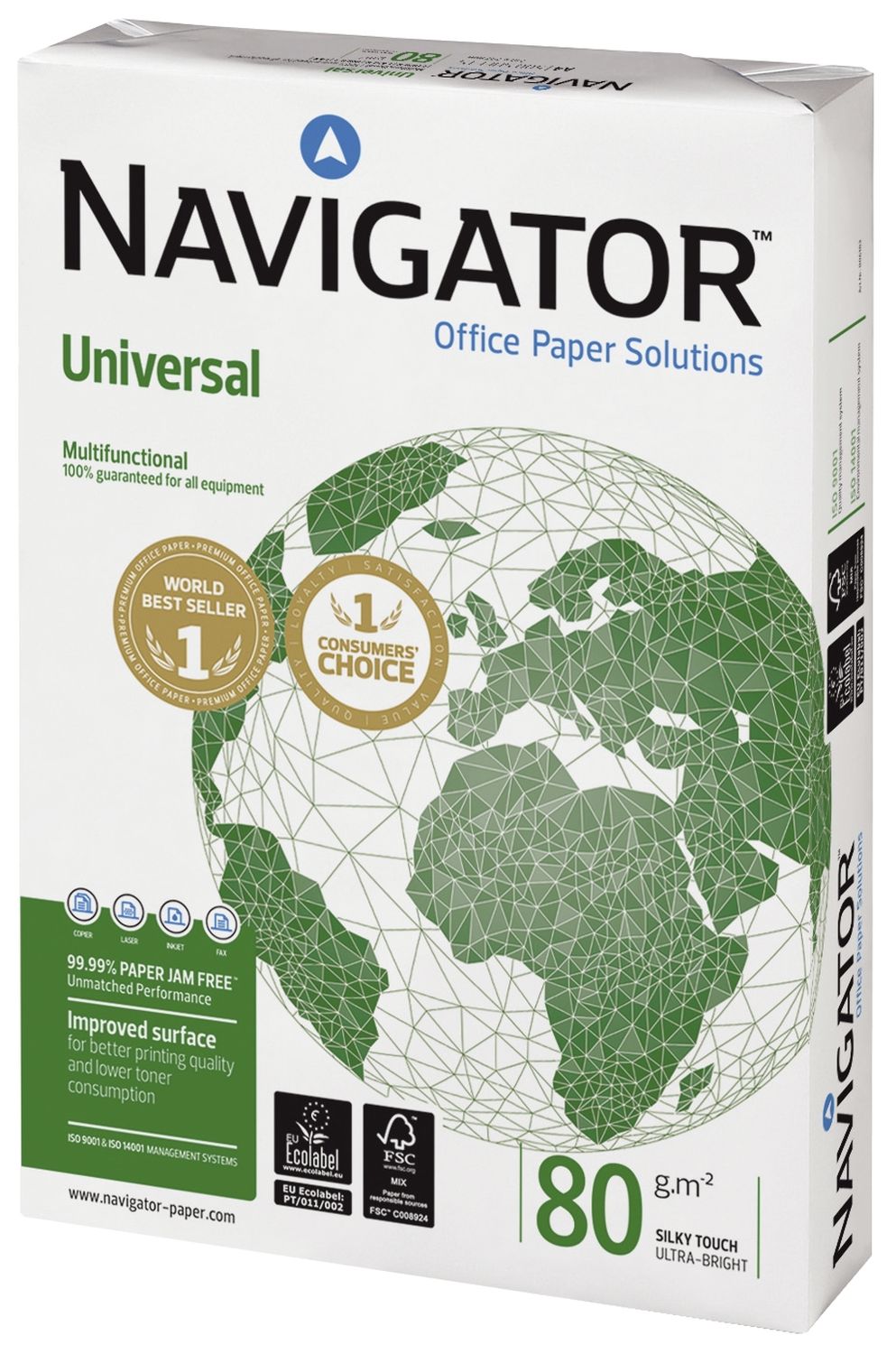 Kopierpapier Navigator Universal 8247A80B, DIN A4, 80 g/qm, weiß, 500 Blatt