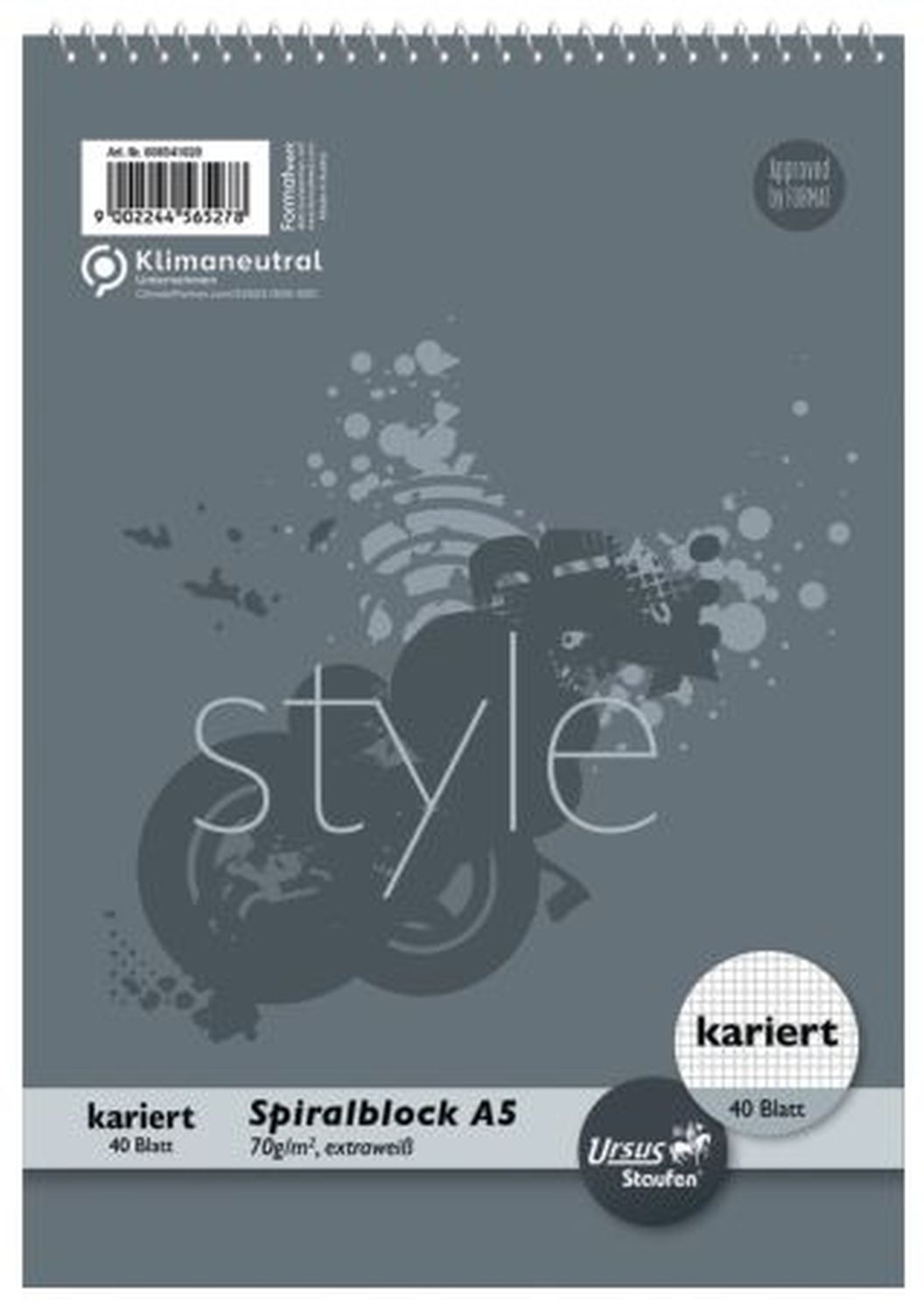 Spiralblock - A5, 40 Blatt, 70 g/qm, kariert Spiralblock - A5, 40 Blatt, 70 g/qm, kariert