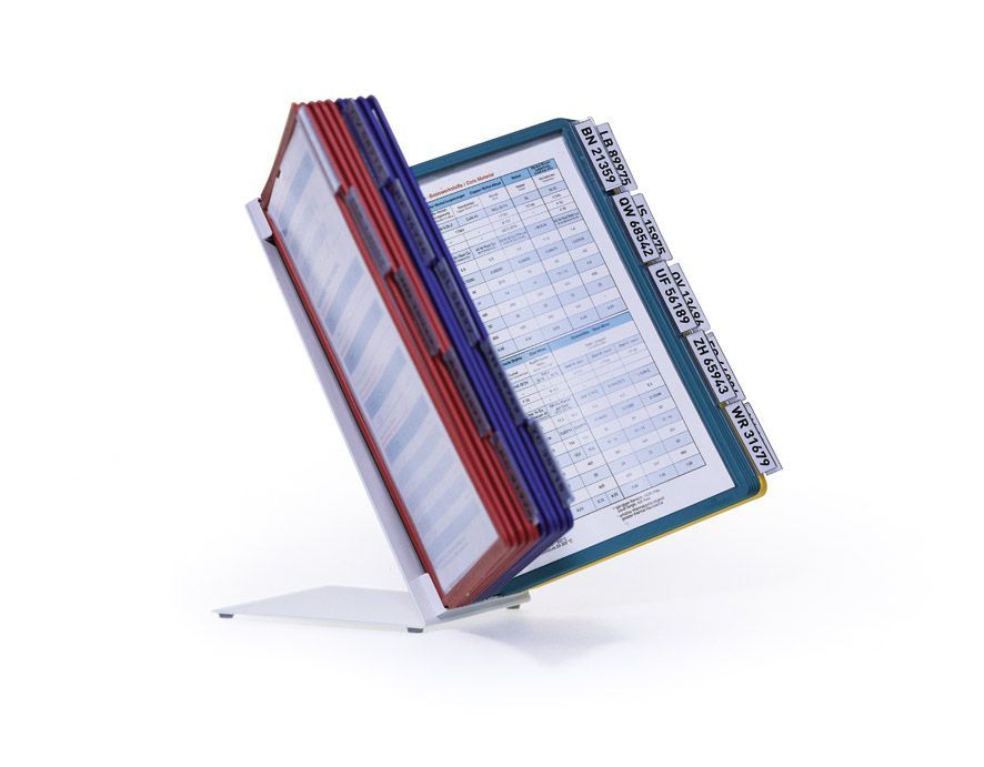 Sichttafelsystem VARIO® TABLE 20 - Tischständer, 20 Sichttafeln A4, sortiert Sichttafelsystem VARIO® TABLE 20 - Tischständer, 20 Sichttafeln A4, sortiert