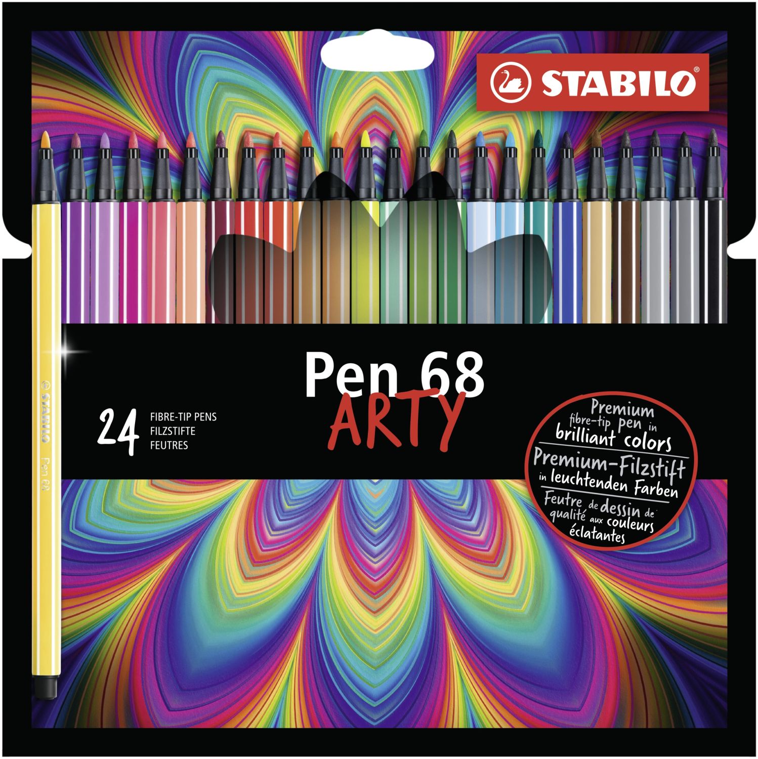 Premium-Filzstift - Pen 68 - ARTY - 24er Pack - mit 24 verschiedenen Farben