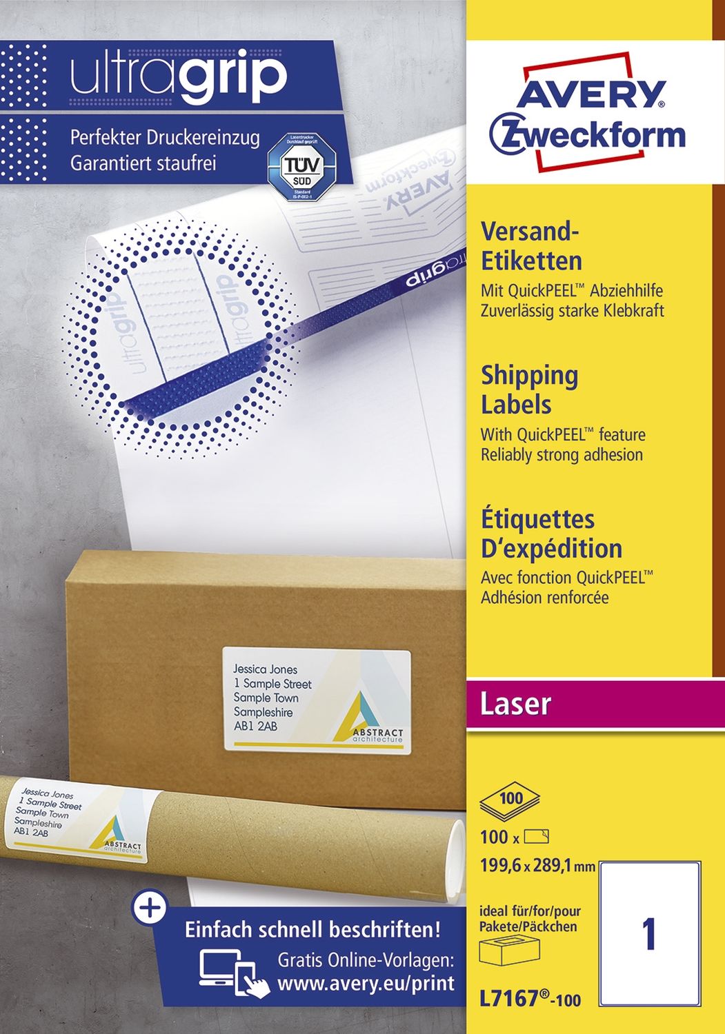 L7167-100 Versandetiketten - 199,6x289,1 mm, 100 Stück, weiß L7167-100 Versandetiketten - 199,6x289,1 mm, 100 Stück, weiß