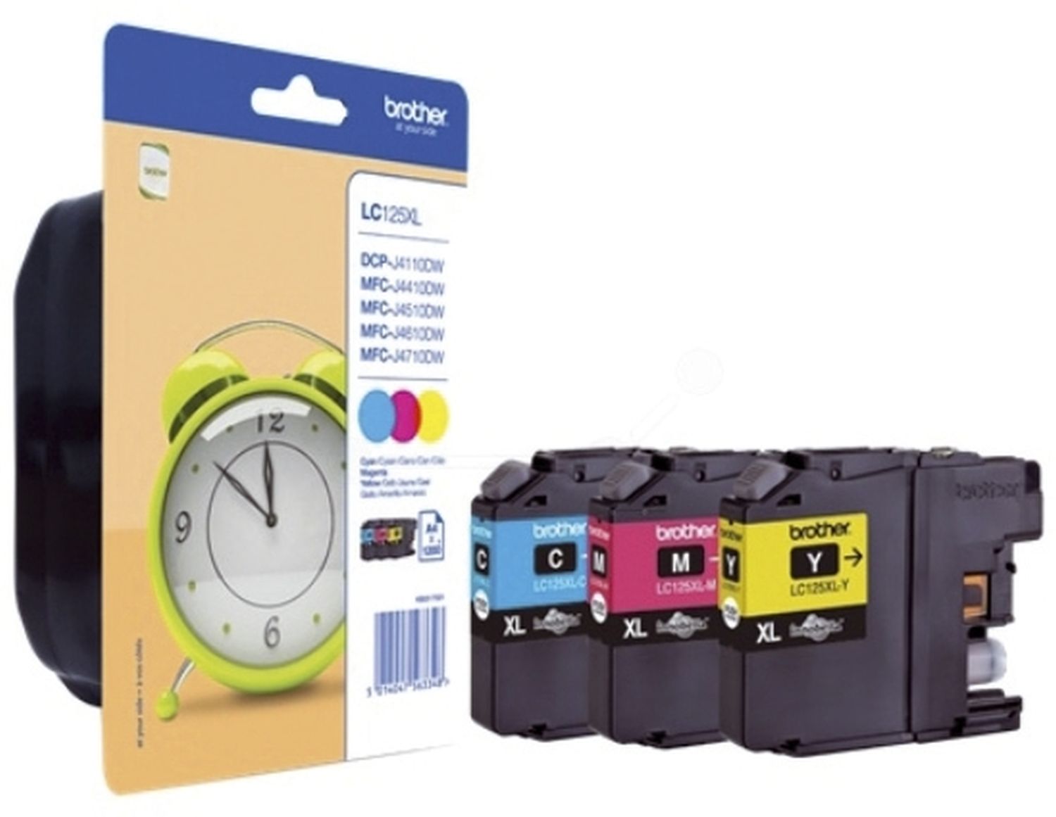 Original Brother Tintenpatrone MultiPack C,M,Y Blister Acustic Magnetic (LC-125XLRBWBPDR)