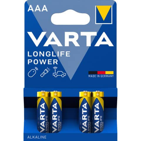 Batterien Varta Longlife Power AAA 4903, Micro, R3, LR03, 1,5 V, 4 Stück