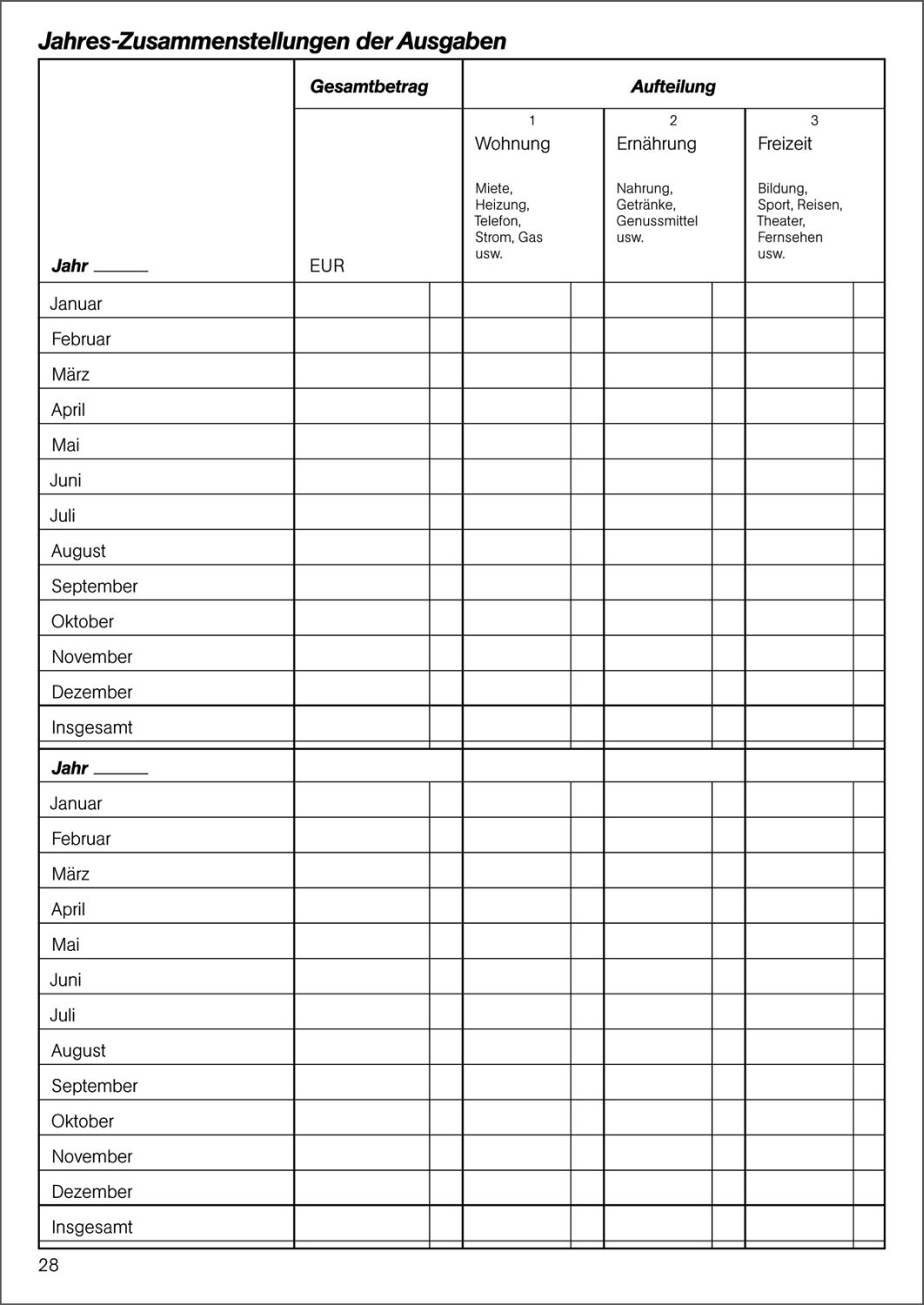 Haushaltsbuch - 40 Seiten, A5 Haushaltsbuch - 40 Seiten, A5