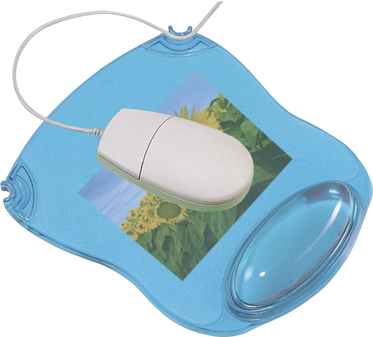 Mousepad mit Gelauflage - blau-transparent