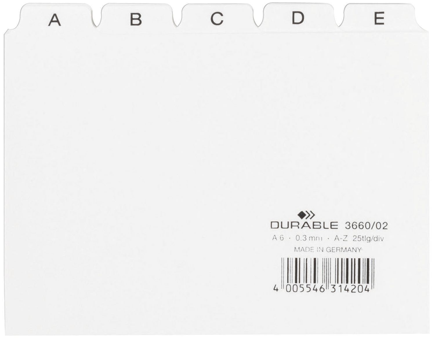 Leitregister A-Z - DIN A6 quer, weiß Leitregister A-Z - DIN A6 quer, weiß