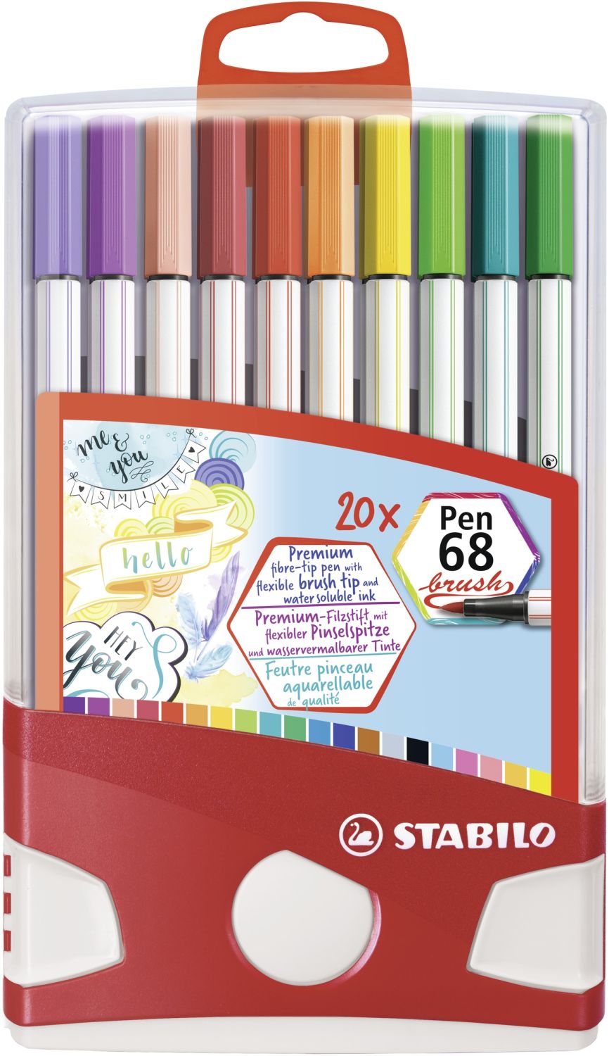 Premium-Filzstift mit Pinselspitze für variable Strichstärken - Pen 68 brush ColorParade - 20er Tischset - mit 19 verschiedenen Farben Premium-Filzstift mit Pinselspitze für variable Strichstärken - Pen 68 brush ColorParade - 20er Tischset - mit 19 verschiedenen Farben