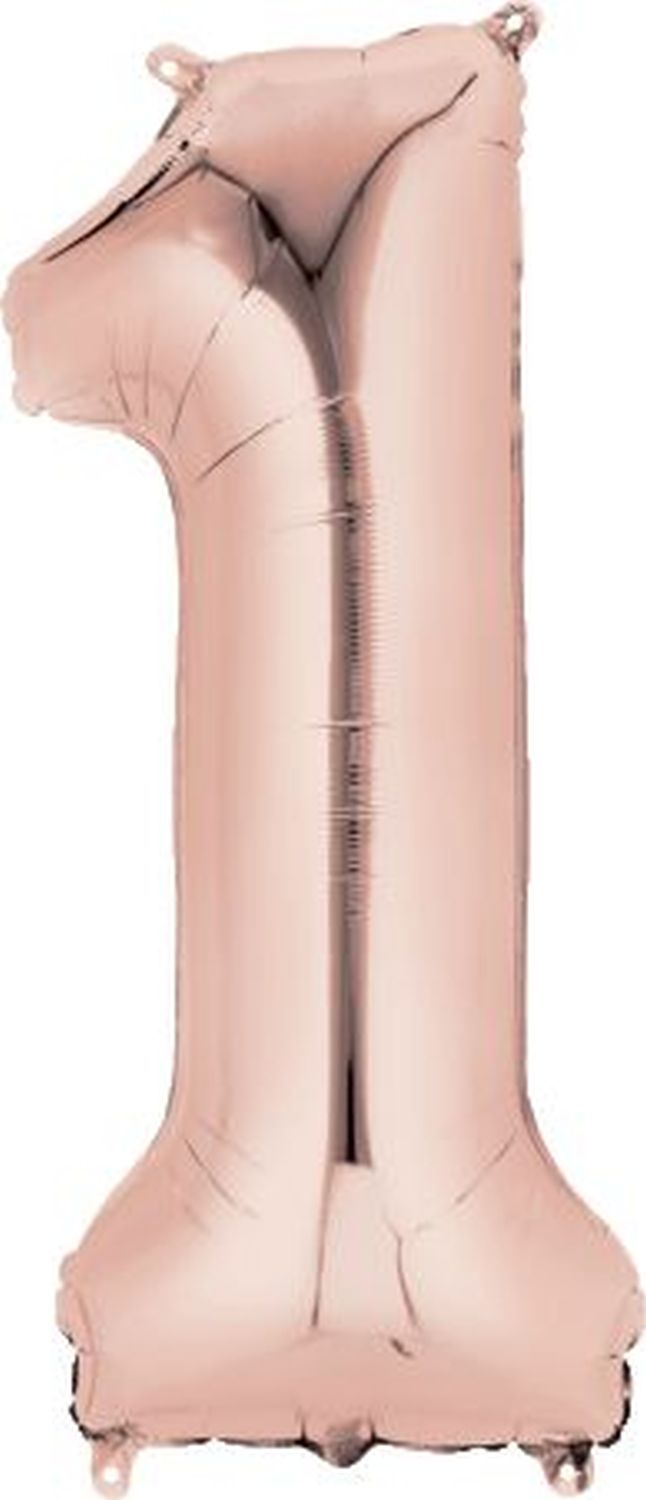 Folienballon Zahl 1 - rose gold Folienballon Zahl 1 - rose gold
