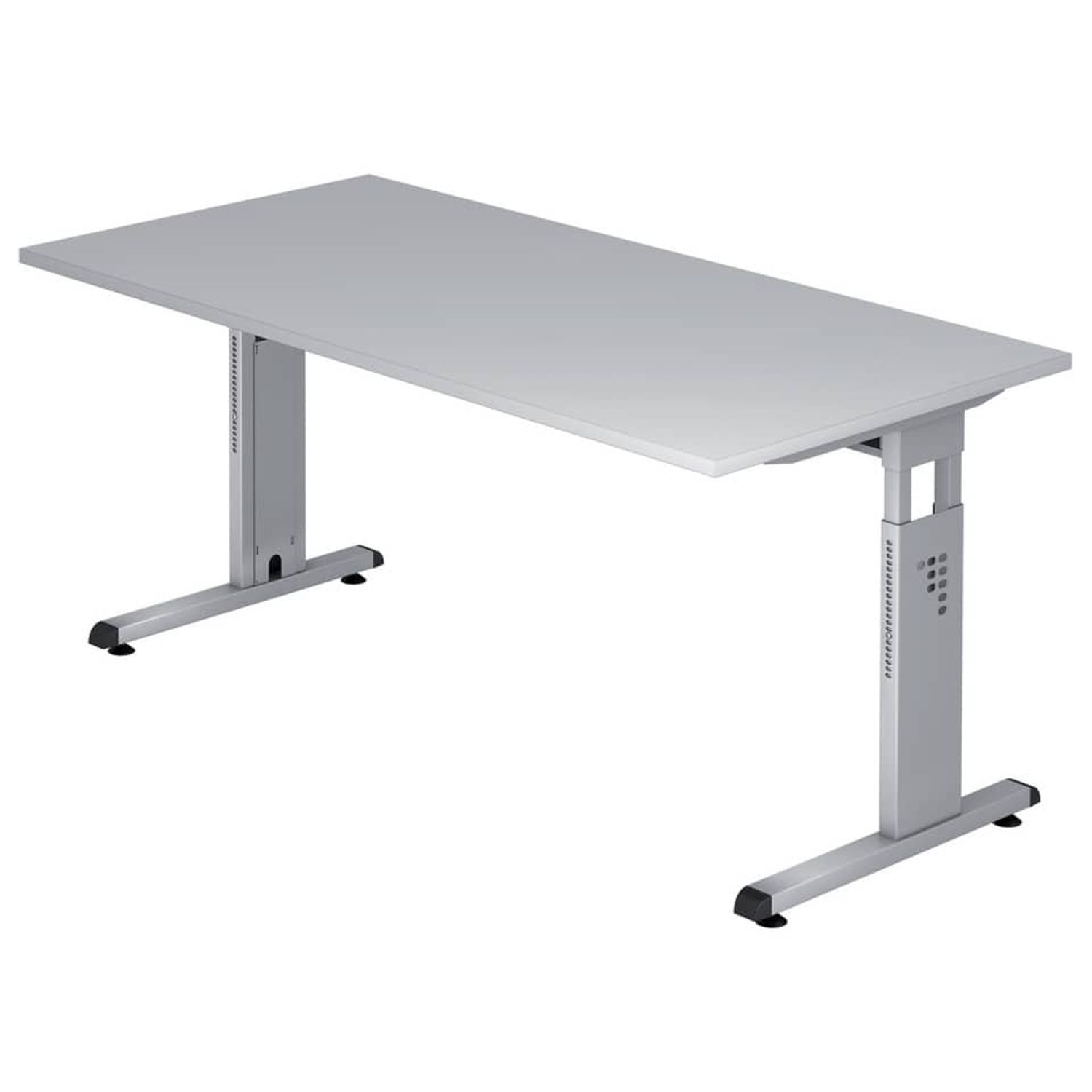 Schreibtisch C-Fuß - 160 x 65-85 x 80 cm, höhenverstellbar, Grau/Silber Schreibtisch C-Fuß - 160 x 65-85 x 80 cm, höhenverstellbar, Grau/Silber