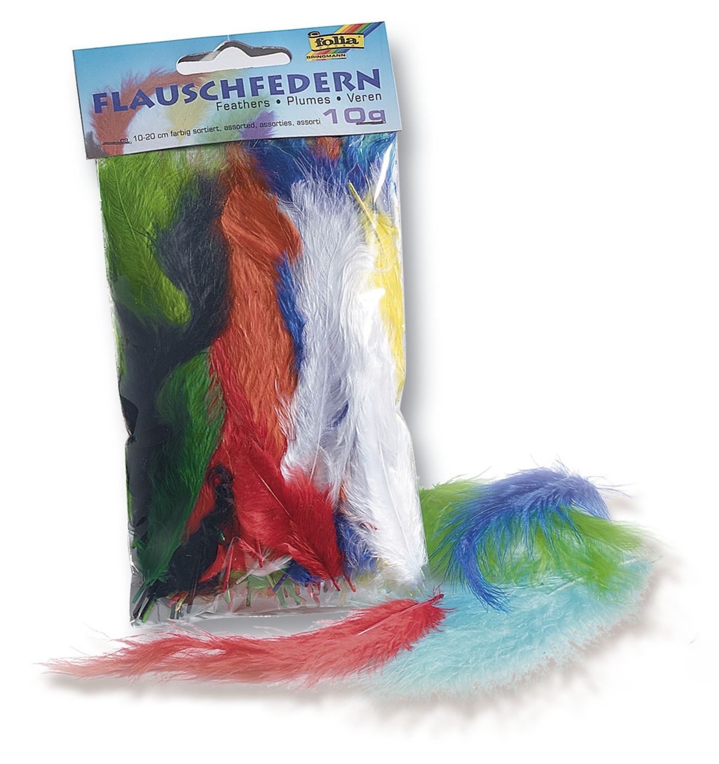 Flauschfedern - 10 g, farbig sortiert Flauschfedern - 10 g, farbig sortiert
