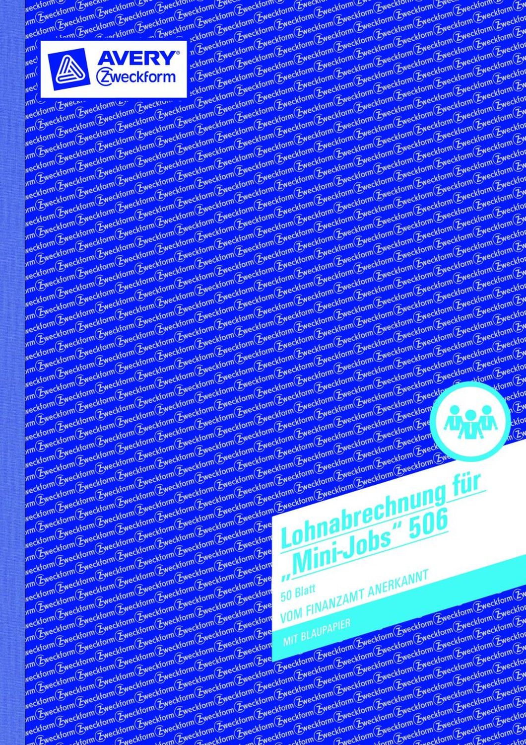 506 Lohnabrechnung für geringf. Beschäftigte, DIN A4, vorgelocht, 50 Blatt/10 Stück, weiß 506 Lohnabrechnung für geringf. Beschäftigte, DIN A4, vorgelocht, 50 Blatt/10 Stück, weiß