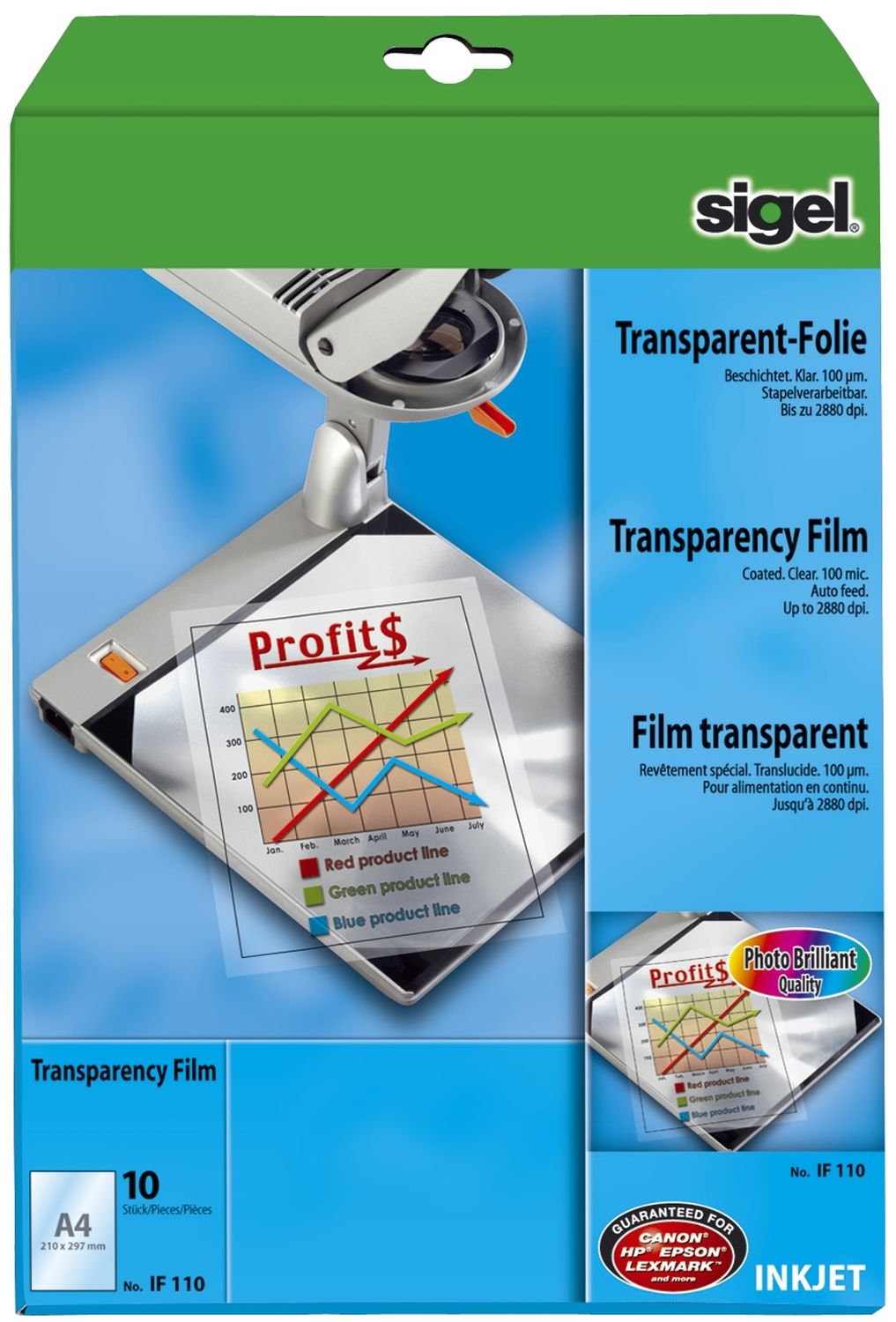 InkJet Overhead-Folien, transparent, 100 mym, A4, 10 Blatt InkJet Overhead-Folien, transparent, 100 mym, A4, 10 Blatt