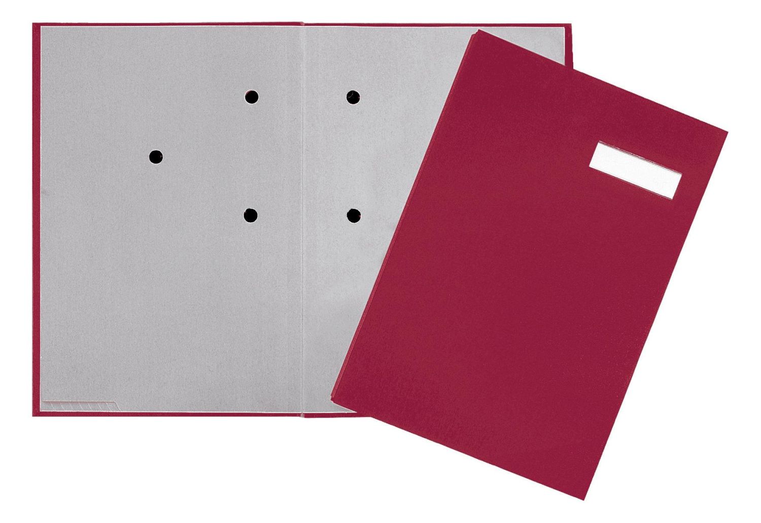 Unterschriftsbuch - 5 Fächer, Karton mit Stoffeinband, rot Unterschriftsbuch - 5 Fächer, Karton mit Stoffeinband, rot