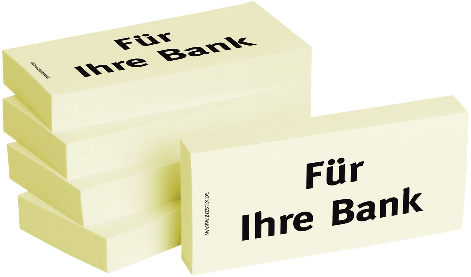 Haftnotizen "Für Ihre Bank" - 75 x 35 mm, 5x 100 Blatt Haftnotizen "Für Ihre Bank" - 75 x 35 mm, 5x 100 Blatt