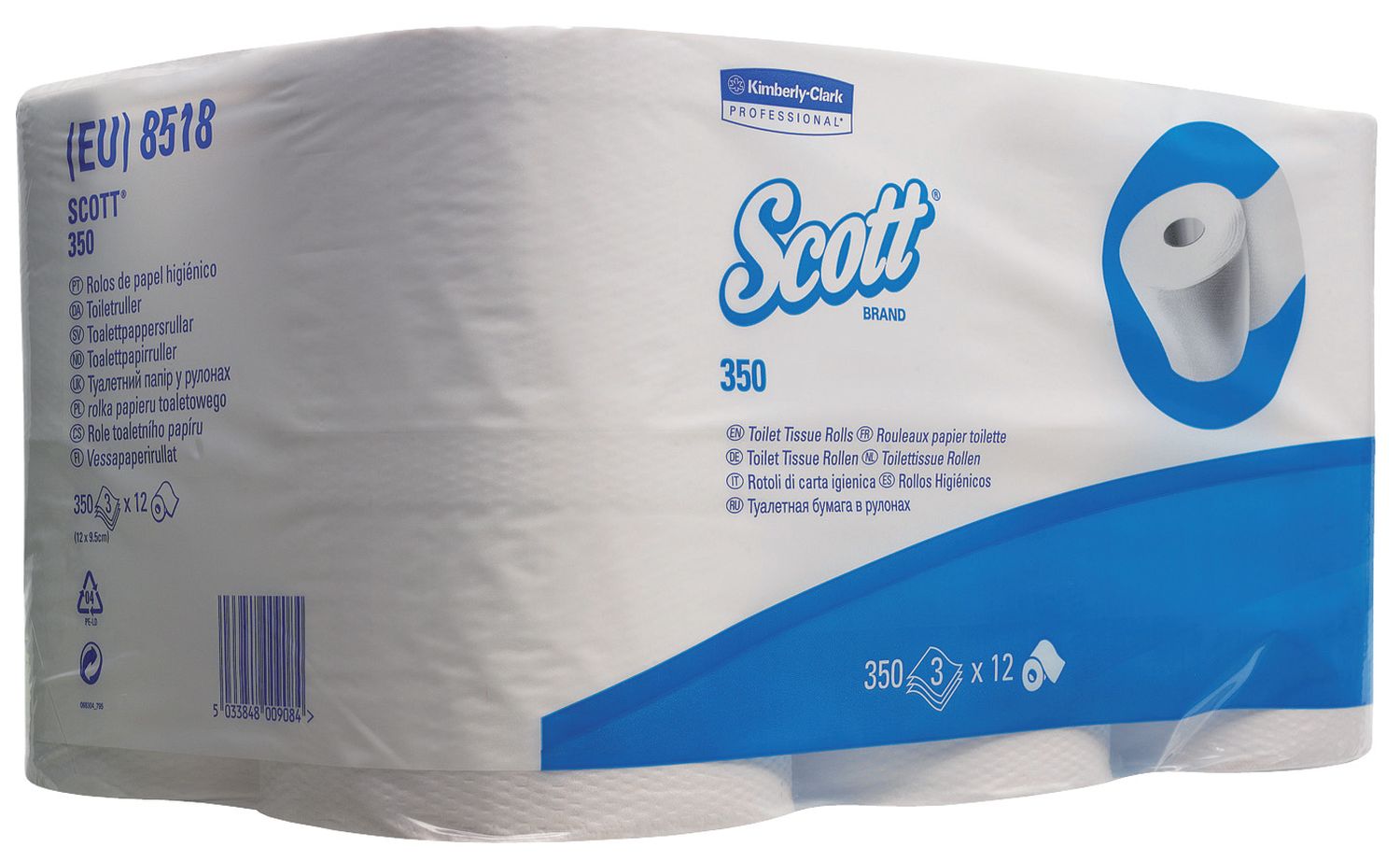 Kleinrollen Toilet Tissue - 3-lagig, geprägt, hochweiß, Rolle mit 350 Blatt, 6 Rollen pro Pack Kleinrollen Toilet Tissue - 3-lagig, geprägt, hochweiß, Rolle mit 350 Blatt, 6 Rollen pro Pack