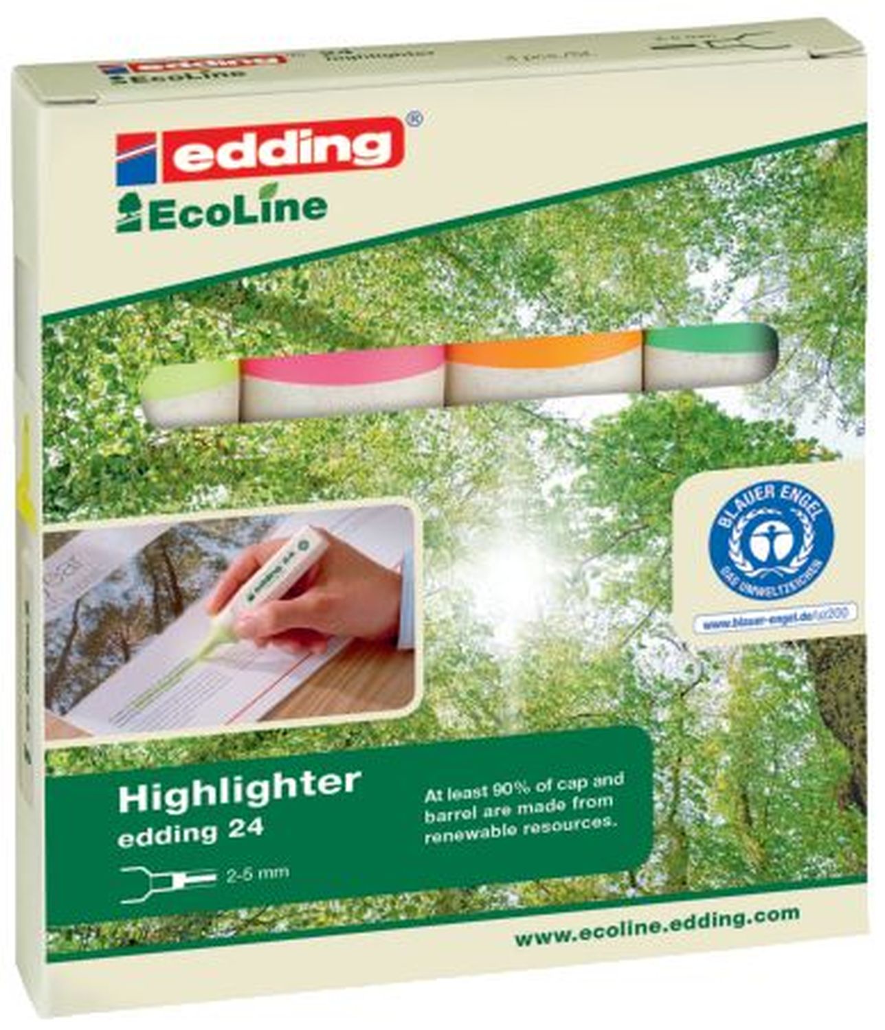 24 EcoLine Textmarker - nachfüllbar, sortiert