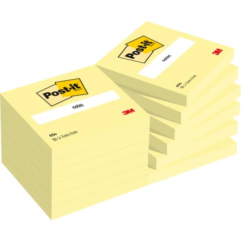 Haftnotiz Post-it Notes 657, 76 x 102 mm, gelb, 12 x 100 Blatt