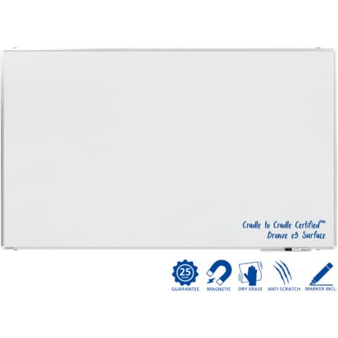 Whiteboard Legamaster Premium Plus 7-101075, 200 x 120 cm, emalliert, Alurahmen, senk- oder waagerechte Wandbefestigung