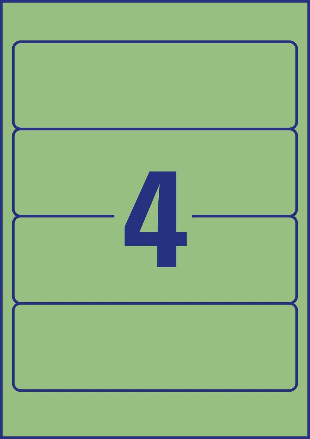 Rückenschilder farbig Avery Zweckform L4768-20 PC-beschriftbar, breit/kurz 61 x 192 mm, 20 Bogen/80 Etiketten, grün