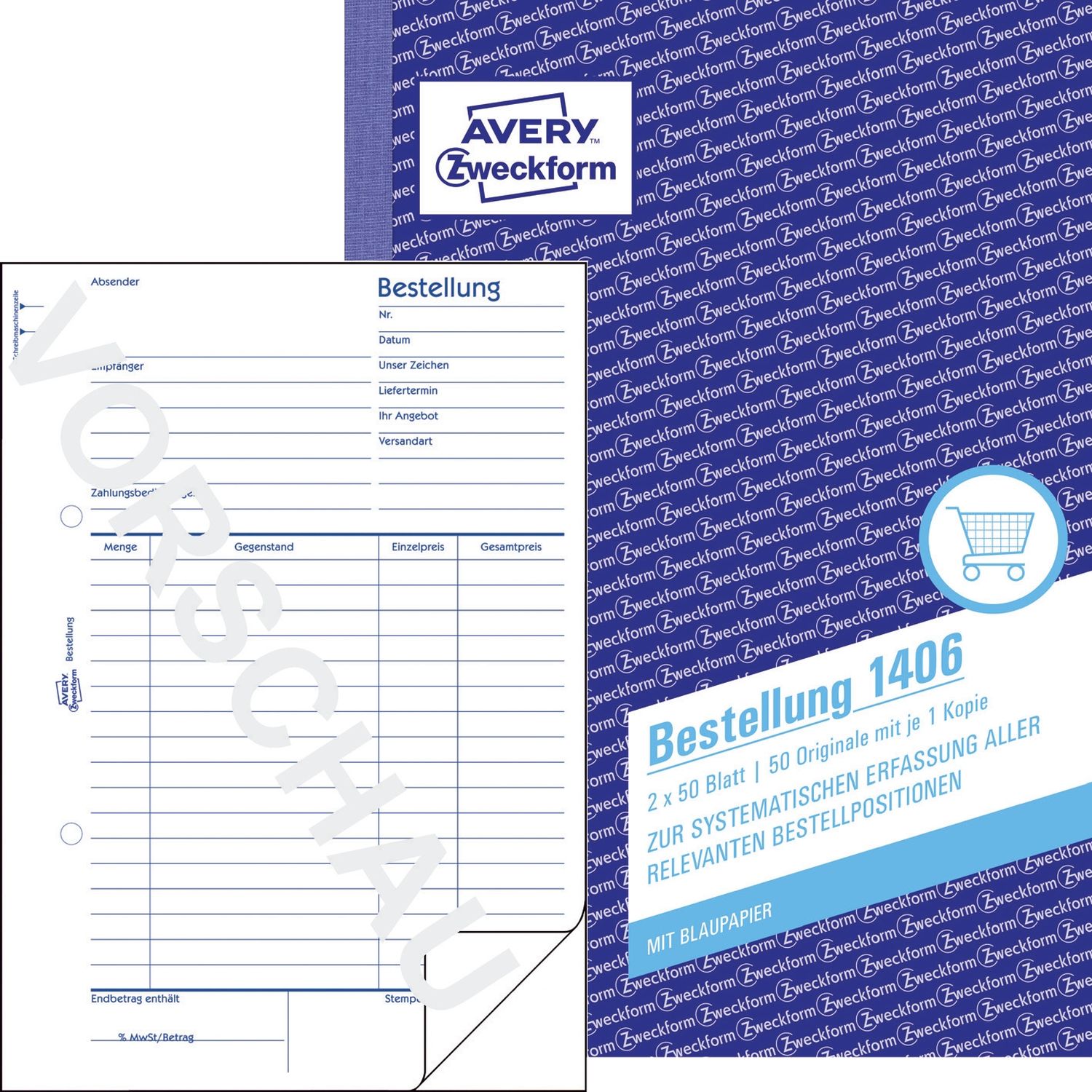 1406 Bestellung, DIN A5, vorgelocht, 2 x 50 Blatt, weiß 1406 Bestellung, DIN A5, vorgelocht, 2 x 50 Blatt, weiß