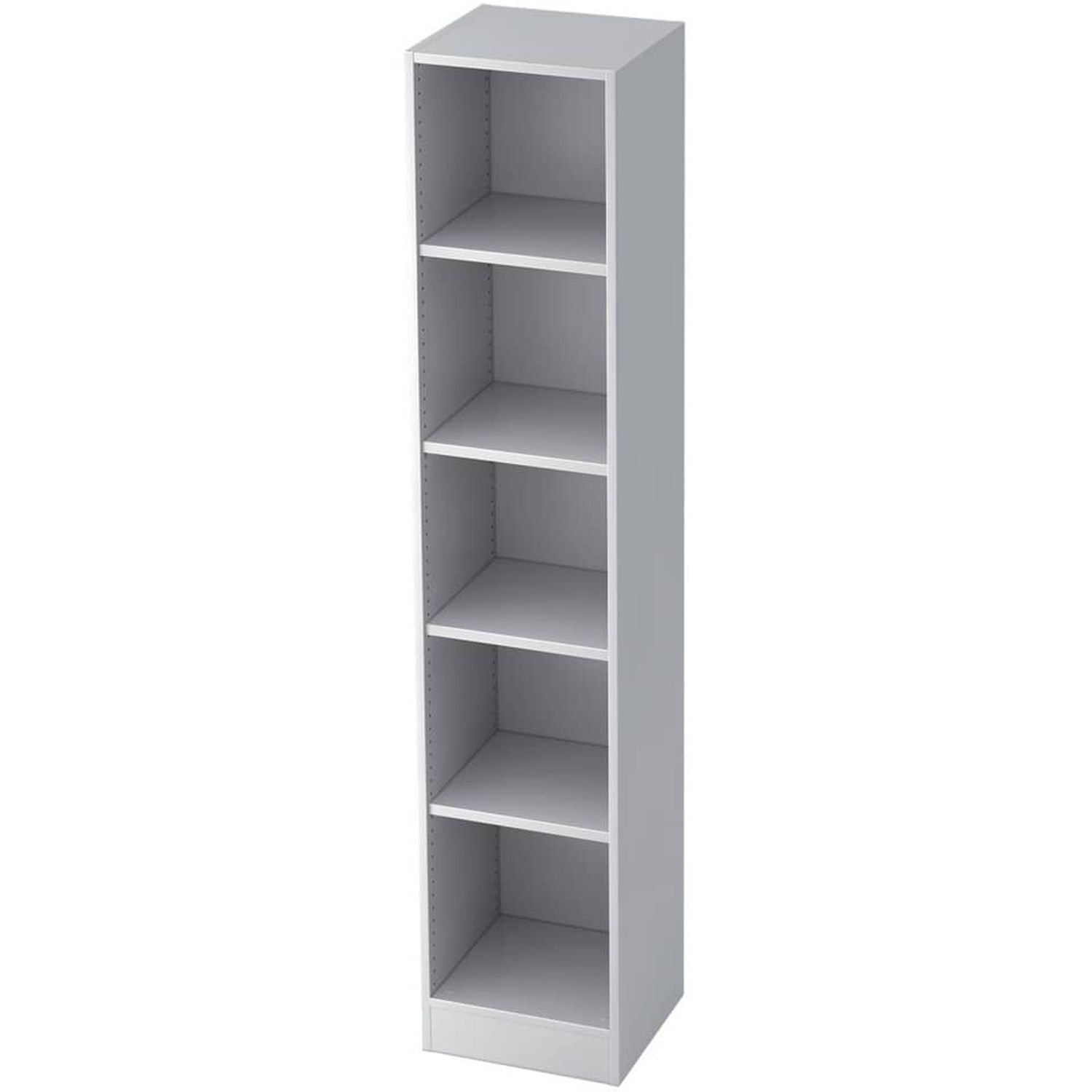 Regal - schmal, 5OH, 40,6 cm breit, Sockelblende, Weiß, mit Montageservice Regal - schmal, 5OH, 40,6 cm breit, Sockelblende, Weiß, mit Montageservice