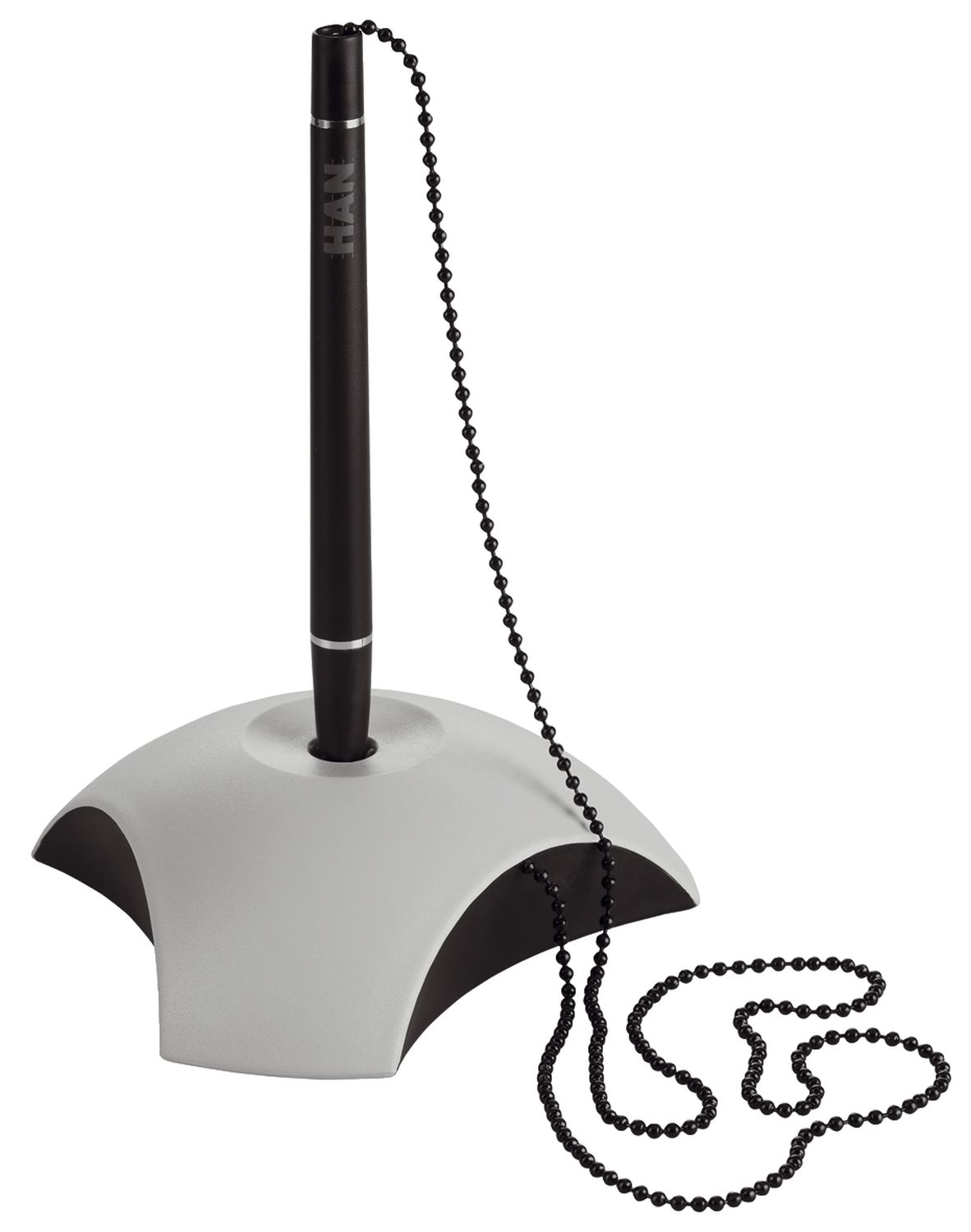 DELTA Kugelschreiberständer - Kette 68 cm, lichtgrau-schwarz DELTA Kugelschreiberständer - Kette 68 cm, lichtgrau-schwarz
