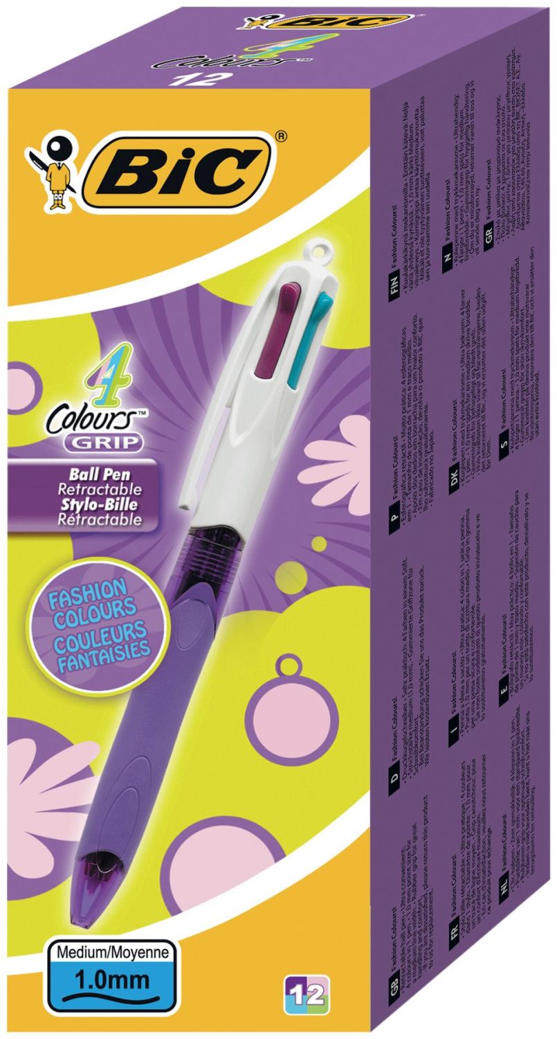 Vierfarbkugelschreiber 4 Colours GRIP Fashion - dokumentenecht, 0,4 mm, lila/weiß Vierfarbkugelschreiber 4 Colours GRIP Fashion - dokumentenecht, 0,4 mm, lila/weiß