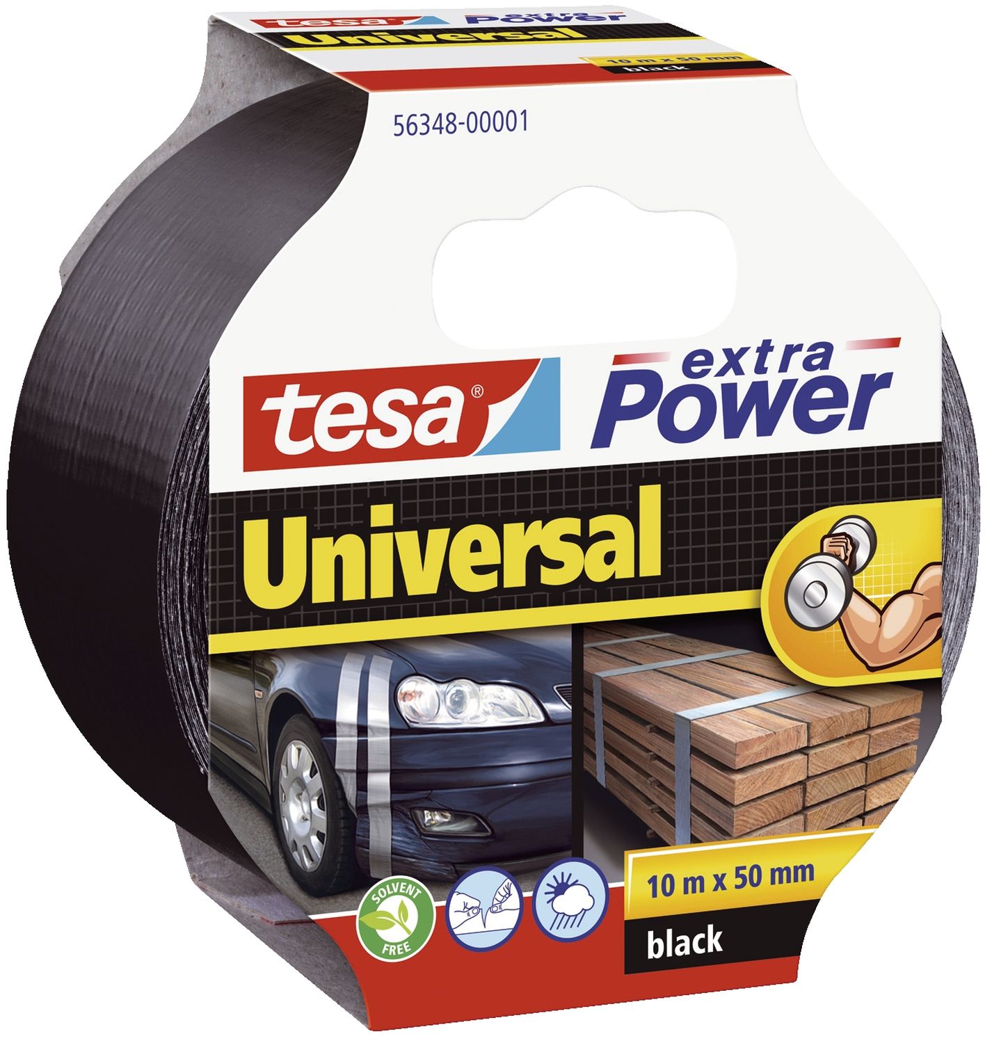 Gewebeklebeband extra Power Universal, 10 m x 50 mm, schwarz