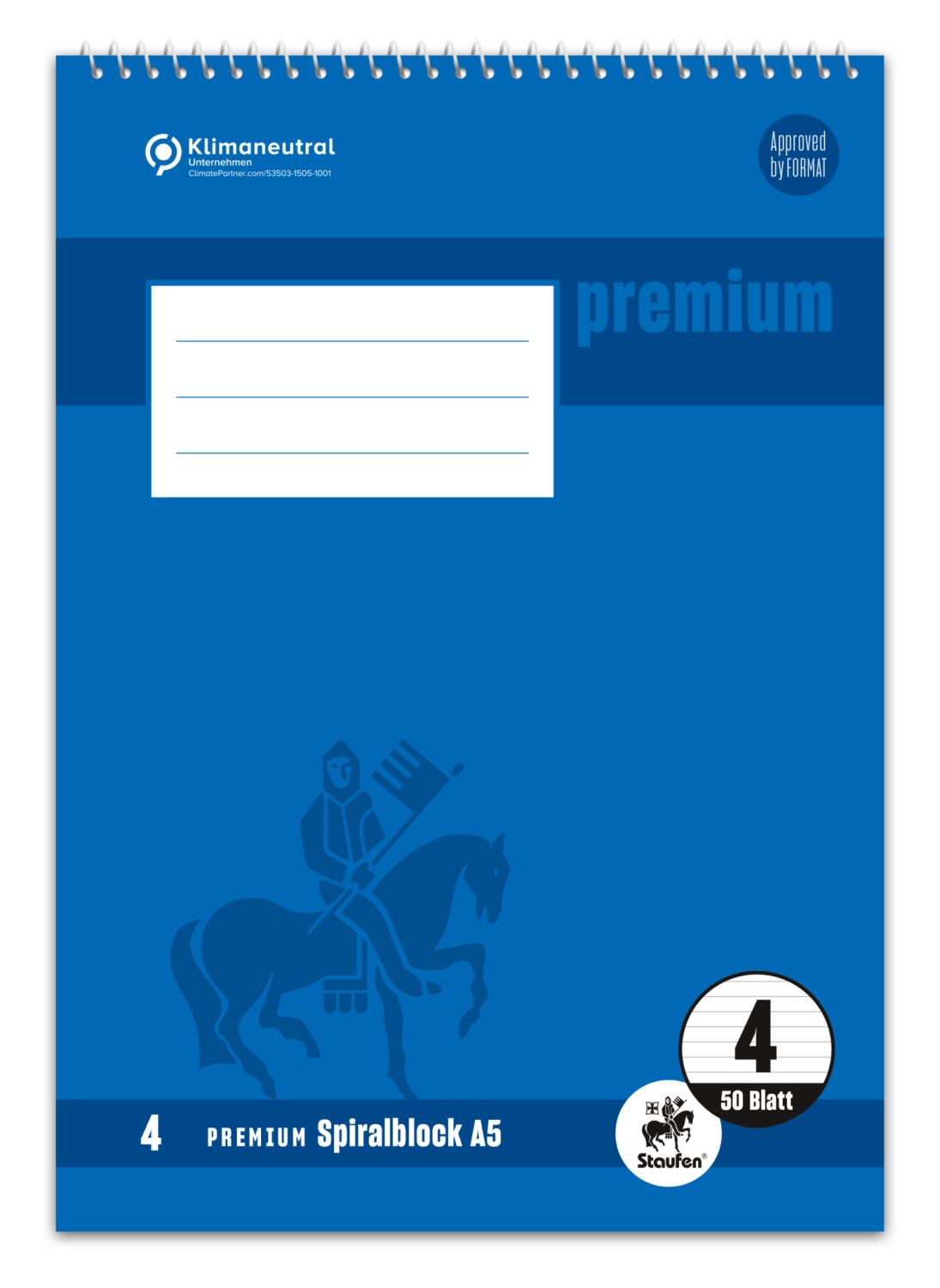 Spiralblock PREMIUM LIN 4 - A5, 40 Blatt, liniert Spiralblock PREMIUM LIN 4 - A5, 40 Blatt, liniert