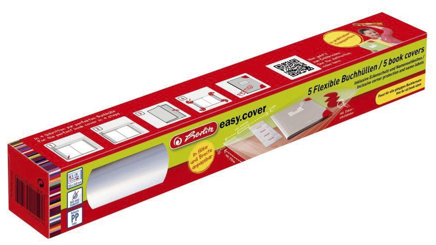 Buchschoner - max. 540 x 335 mm, transparent, 5 Stück, anpassbar Buchschoner - max. 540 x 335 mm, transparent, 5 Stück, anpassbar