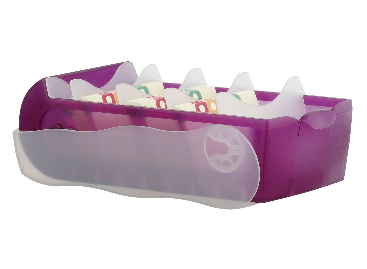 Karteibox CROCO - A7 quer, für 900 Karten, lila-transluzent Karteibox CROCO - A7 quer, für 900 Karten, lila-transluzent