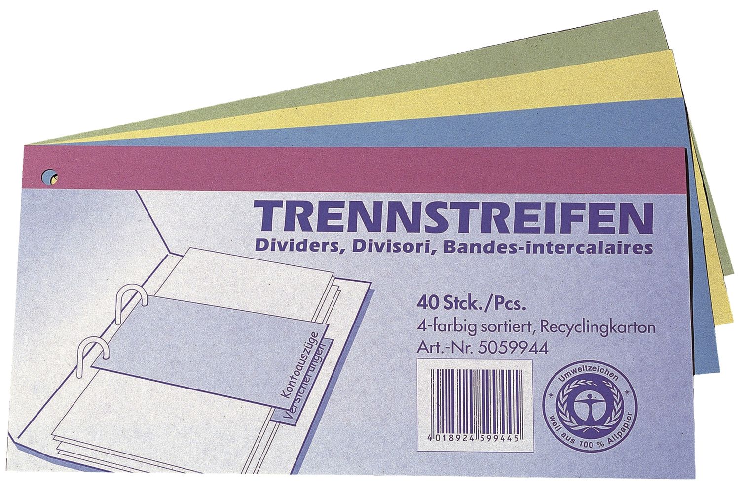 Trennstreifen - 190 g/qm Karton, sortiert, 40 Stück Trennstreifen - 190 g/qm Karton, sortiert, 40 Stück