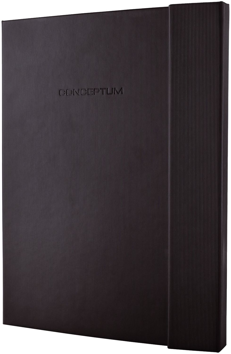 Notizbuch Conceptum - A4+, kariert, 194 Seiten, schwarz, Hardcover, Magnetverschluss