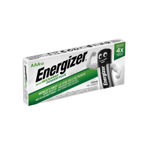 Akku Energizer Power Plus AAA E300626404, Micro, R3, HR03, 1,2 V, 10 Stück