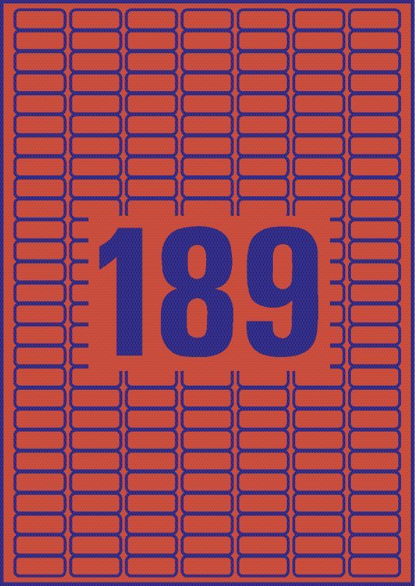 L6036-20 Etiketten - 25,4 x 10 mm, rot, 3.780 Etiketten/20 Blatt, wiederablösbar