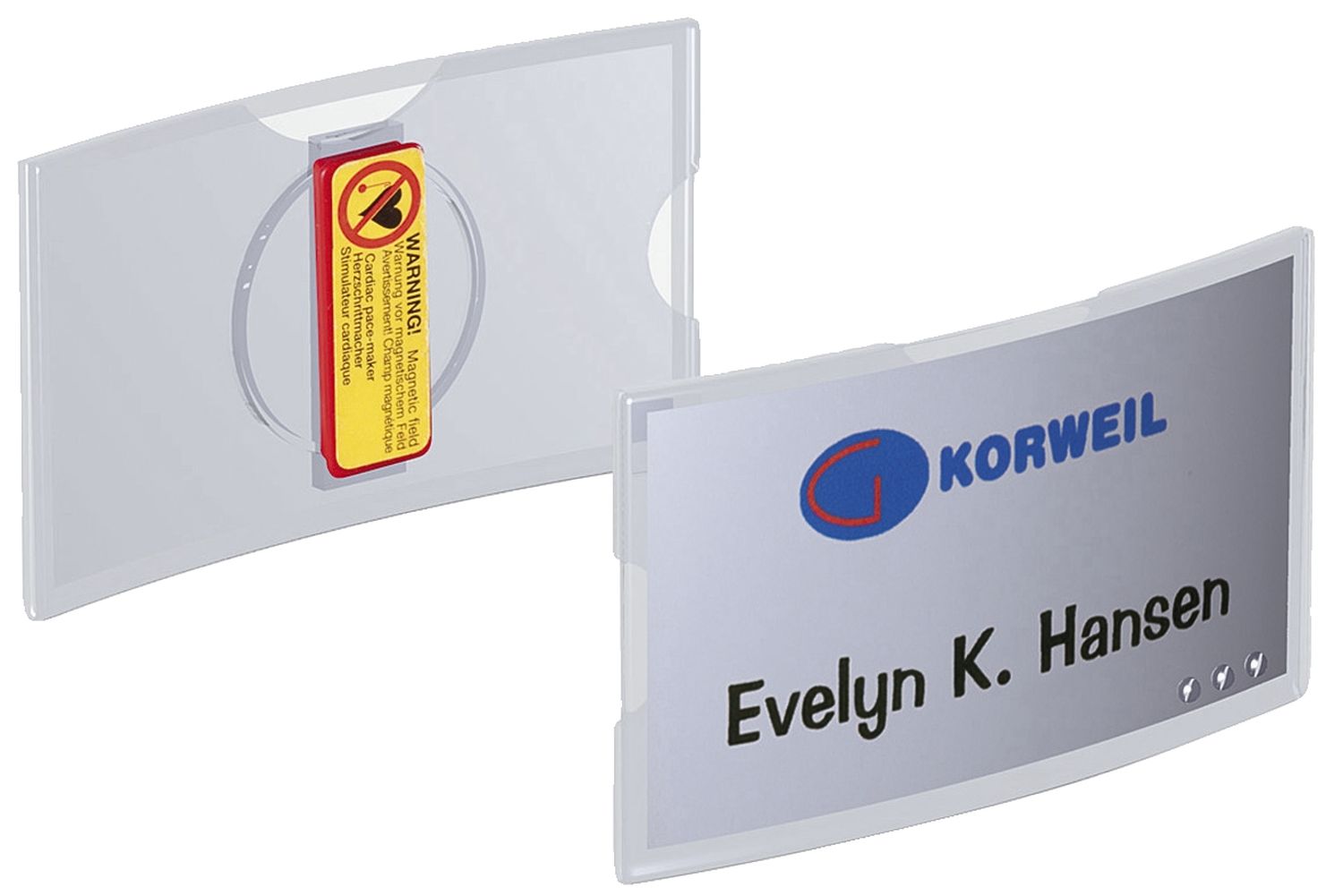 Namensschild konvex mit Magnet - 75 x 40 mm, 25 Stück