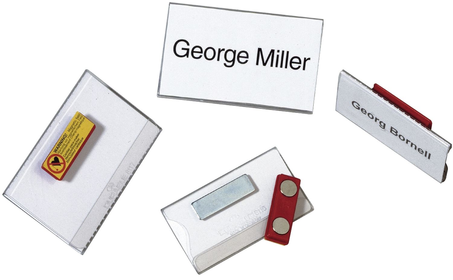 Namensschild mit Doppelmagnet - 90 x 54 mm, 25 Stück Namensschild mit Doppelmagnet - 90 x 54 mm, 25 Stück