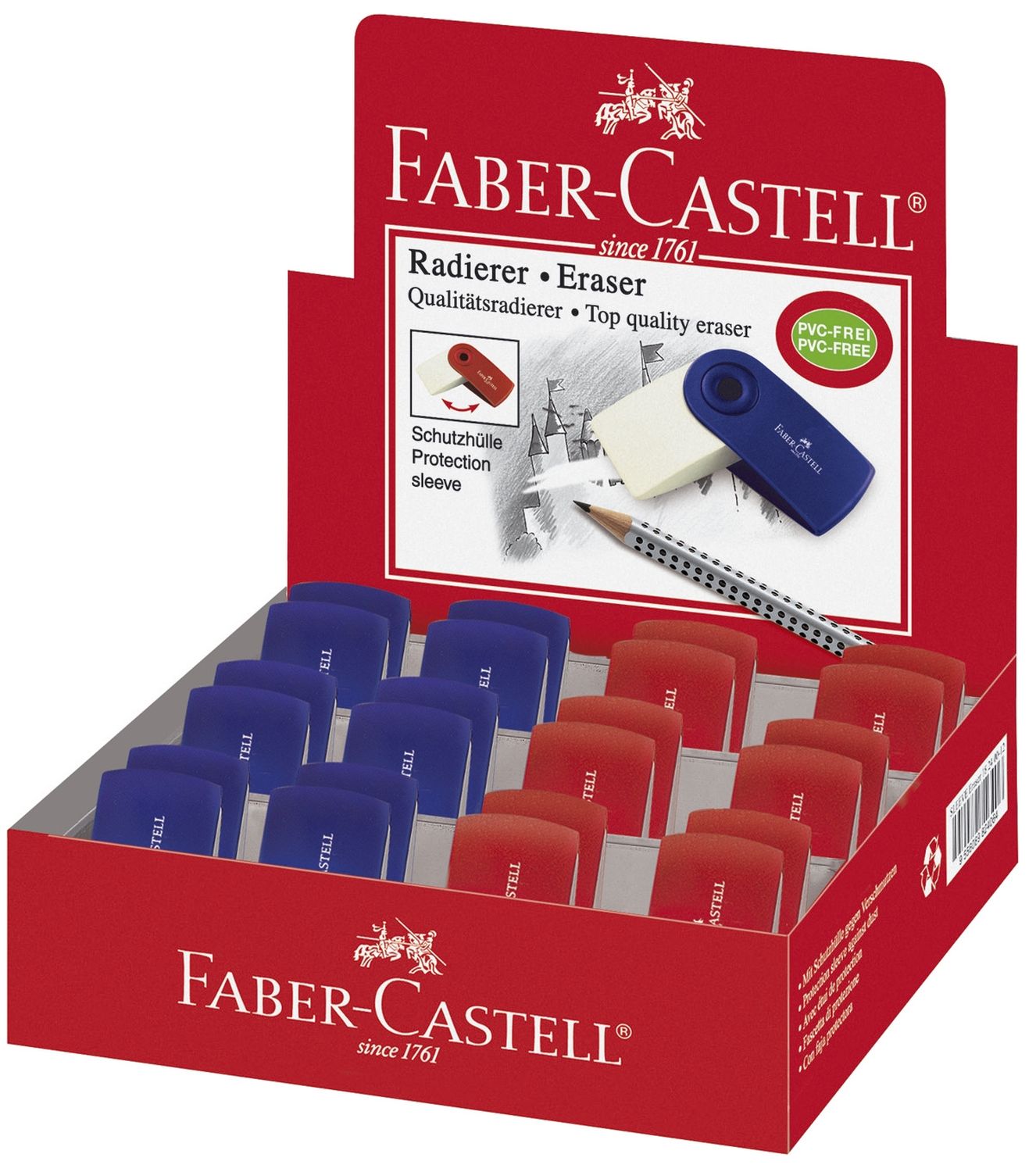 Radierer SLEEVE mini - 24 x 10 x 54 mm, brombeer / blau sortiert Radierer SLEEVE mini - 24 x 10 x 54 mm, brombeer / blau sortiert