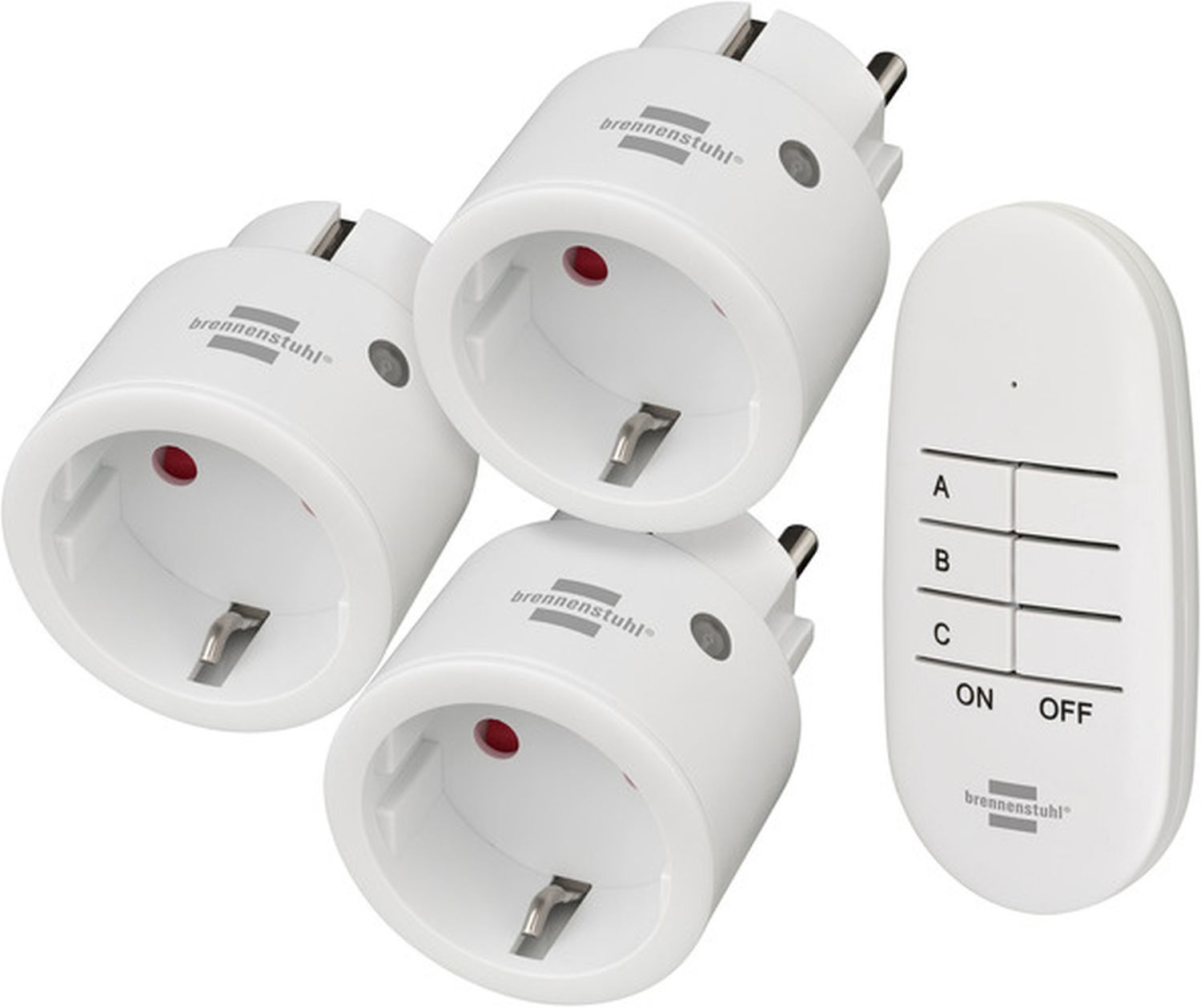 Funkschalt-Set Comfort-Line Mini 3+1, 3er Funksteckdosen Set (Innenbereich, mit Handsender und erhöhtem Berührungsschutz) Funkschalt-Set Comfort-Line Mini 3+1, 3er Funksteckdosen Set (Innenbereich, mit Handsender und erhöhtem Berührungsschutz)