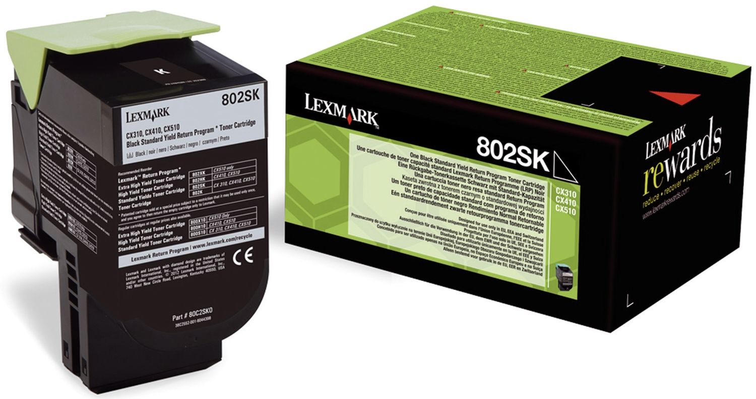 Original Lexmark Toner-Kit schwarz return program (0080C2SK0,080C2SK0,80C2SK0,802SK,NO802SK)