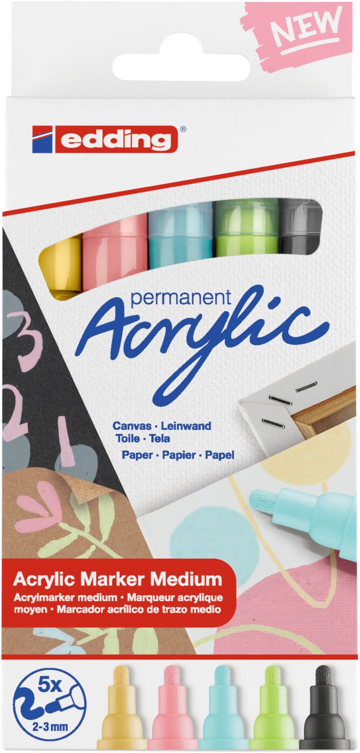 5100 Acrylmarker - 2 - 3 mm, Pastell Set sortiert 5100 Acrylmarker - 2 - 3 mm, Pastell Set sortiert