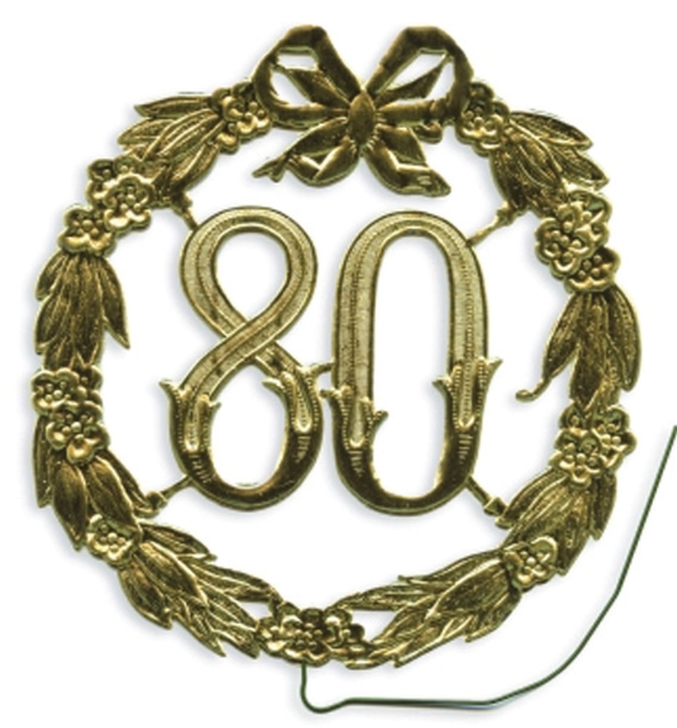 Jubiläumszahl 80 - Ø 13 cm, Draht, gold Jubiläumszahl 80 - Ø 13 cm, Draht, gold
