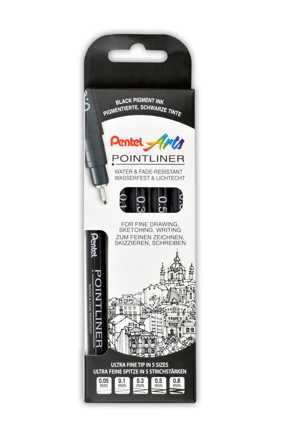 Permanent Fineliner S20P-5 pigmentierter Tinte, 5 Stück sortiert, schwarz Permanent Fineliner S20P-5 pigmentierter Tinte, 5 Stück sortiert, schwarz