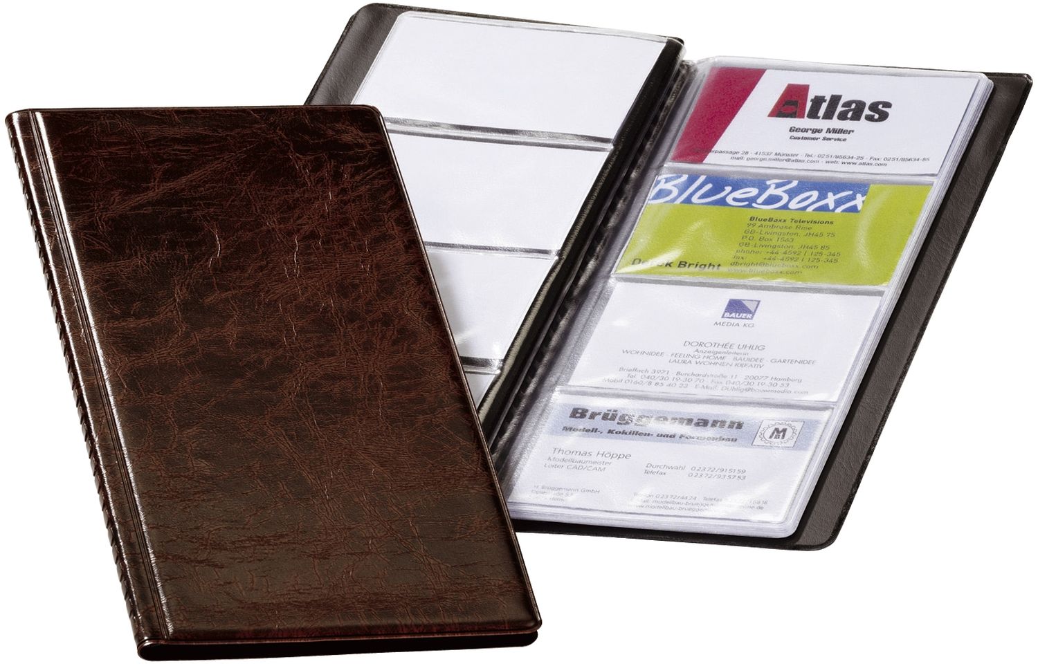 Visitenkartenbuch VISIFIX® 96, 115 x 253 mm, braun Visitenkartenbuch VISIFIX® 96, 115 x 253 mm, braun